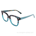 Men Bridge Transparente Unisex Acetate Frame Gafas de ojos